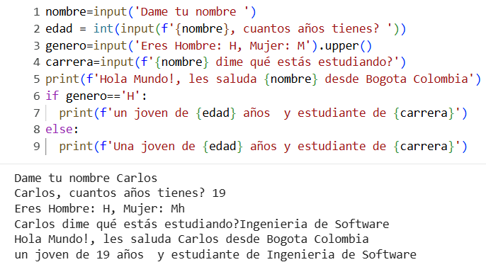 Hola mundo con condicional